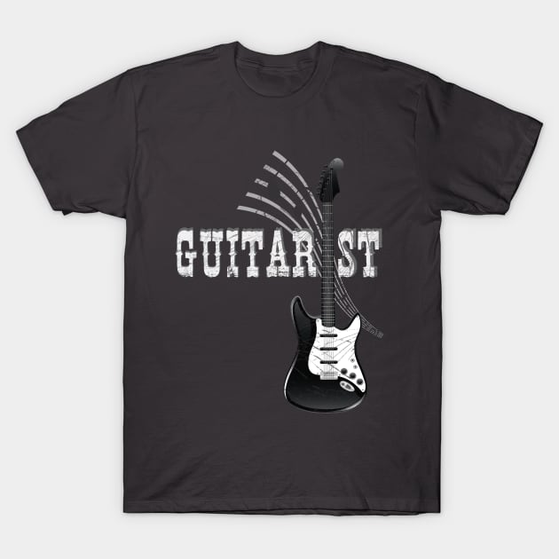 guitarist, retro T-Shirt by hottehue